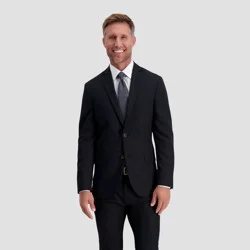 Haggar H26 Men's Flex Series Ultra Slim Suit Coat - Black 38: Lightweight Polyester Blend, Slim Fit, Front Button Closure, 3 Pockets