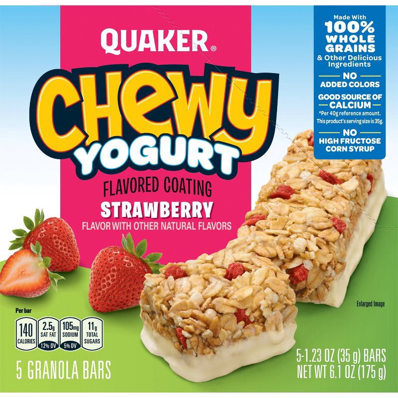 slide 3 of 3, Quaker Chewy Yogurt Strawberry Granola Bars - 6.1oz, 6.1 oz