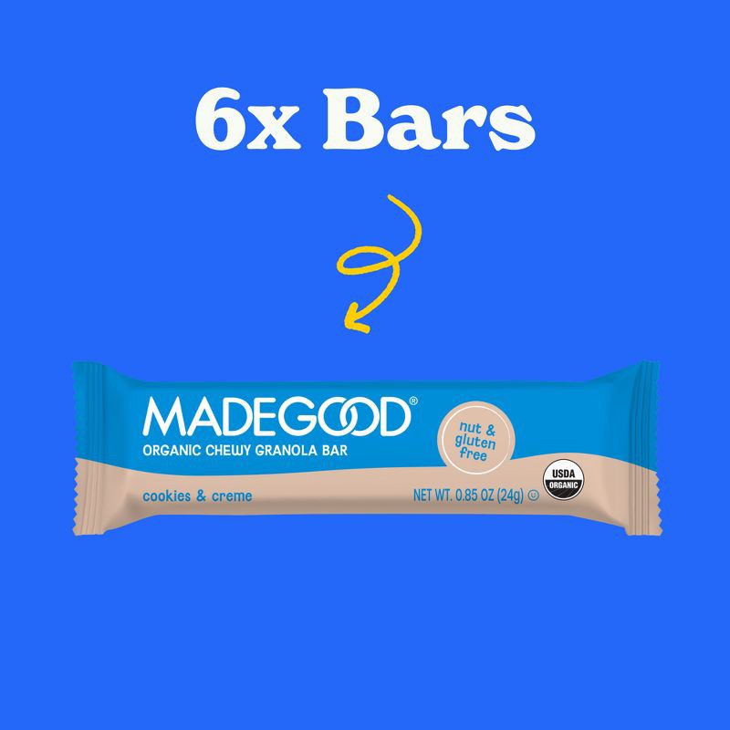 slide 3 of 7, MadeGood Cookies & Creme Granola Bar - 5.1oz/6ct, 6 ct; 5.1 oz