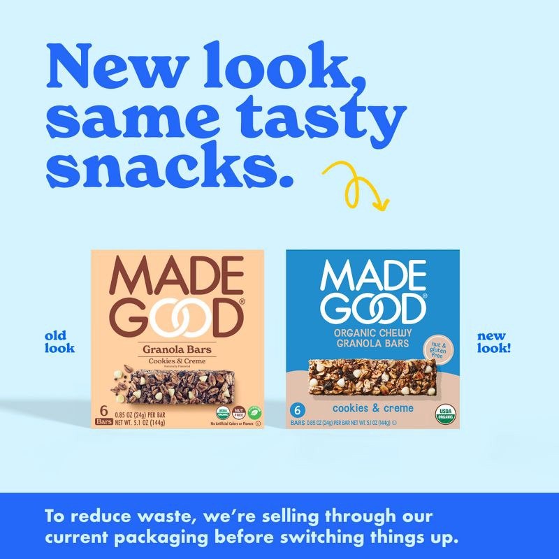 slide 4 of 7, MadeGood Cookies & Creme Granola Bar - 5.1oz/6ct, 6 ct; 5.1 oz