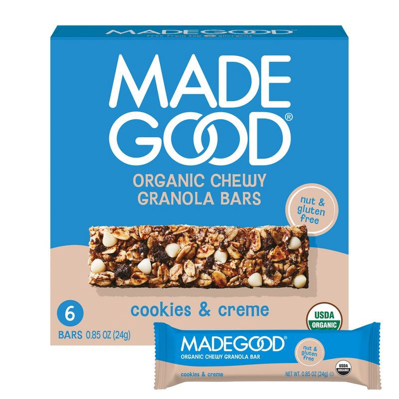 slide 1 of 9, MadeGood Cookies & Creme Granola Bar - 5.1oz/6ct, 6 ct; 5.1 oz