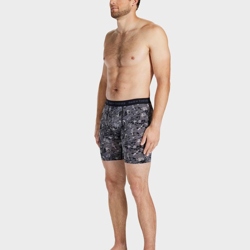 slide 6 of 9, Pair of Thieves Men's Super Fit Long Boxer Briefs 2pk - Black M: Lightweight Mid Rise Underwear, 2 ct