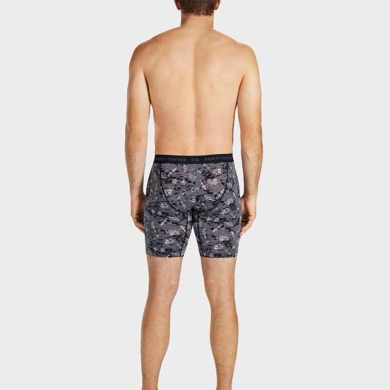 slide 8 of 9, Pair of Thieves Men's Super Fit Long Boxer Briefs 2pk - Black L: Lightweight Microfiber, Mid Rise, Elastic Waistband, 2 ct