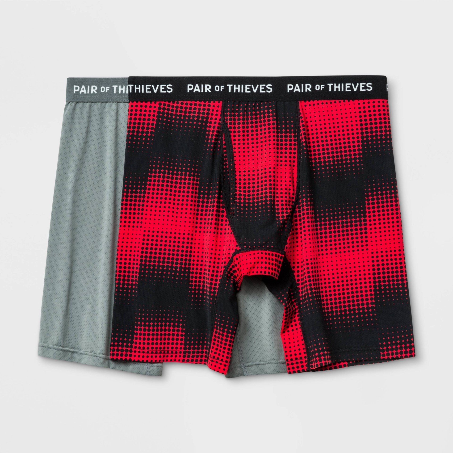 Pair of Thieves Men's Super Fit Long Boxer Briefs 2pk -  Red/Black/Gray/Ombre Design XL 1 ct