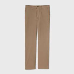 Men's Every Wear Straight Fit Chino Pants - Goodfellow & Co™ Tan 30x30: Cotton Spandex, Mid Rise