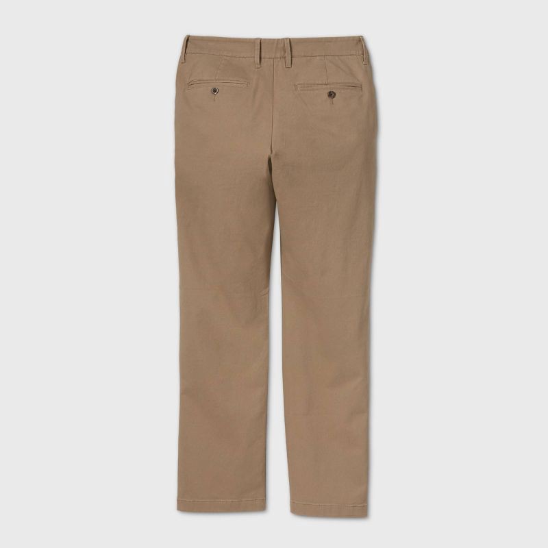 slide 2 of 2, Men's Every Wear Straight Fit Chino Pants - Goodfellow & Co™ Tan 36x32: Midweight Cotton Spandex, Slim Fit, 1 ct