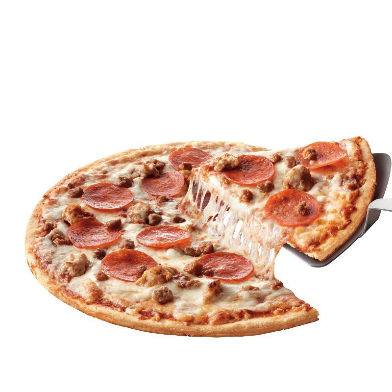 slide 4 of 4, Thin Crust Three Meat Frozen Pizza 17.25oz - Market Pantry™, 17.25 oz