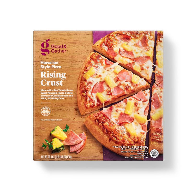 slide 1 of 1, Self-Rising Crust Hawaiian Frozen Pizza - 30.9oz - Good & Gather, 30.9 oz