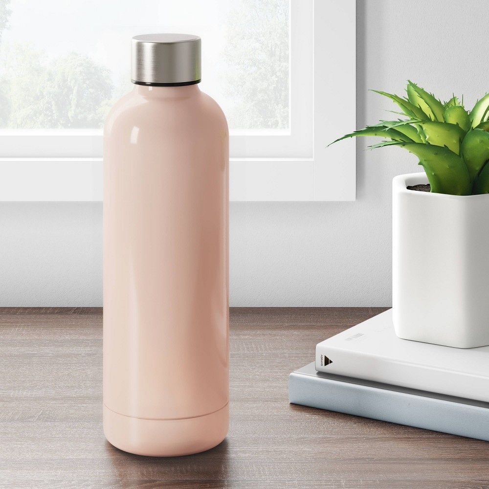 slide 2 of 2, 17.5oz Double Wall Stainless Steel Water Bottle Peach Blush - Room Essentials, 1 ct
