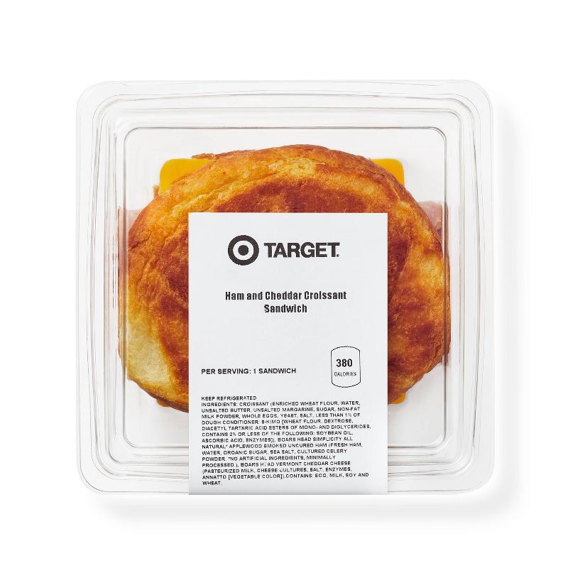 slide 2 of 3, Ham & Cheddar on a Croissant Sandwich - 5oz - Good & Gather™, 5 oz