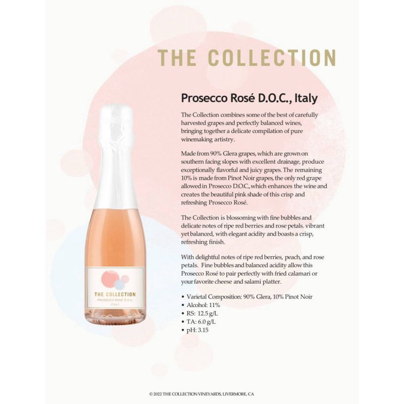 slide 5 of 5, The Collection Prosecco Rosé Wine - 187ml Bottle, 187 ml