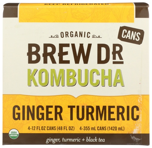 slide 1 of 1, Brew Dr. Org Kombucha Ginger Tumeric, 48 fl oz