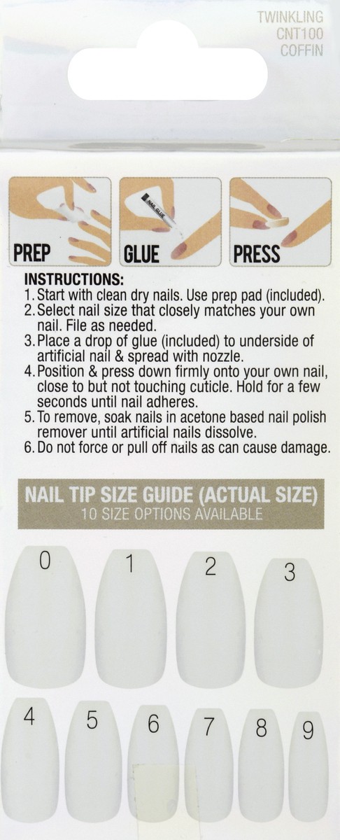 slide 5 of 9, L.A. Colors Pixie Twinkling Holographic Artificial Nail Tips 1 ea, 1 ct