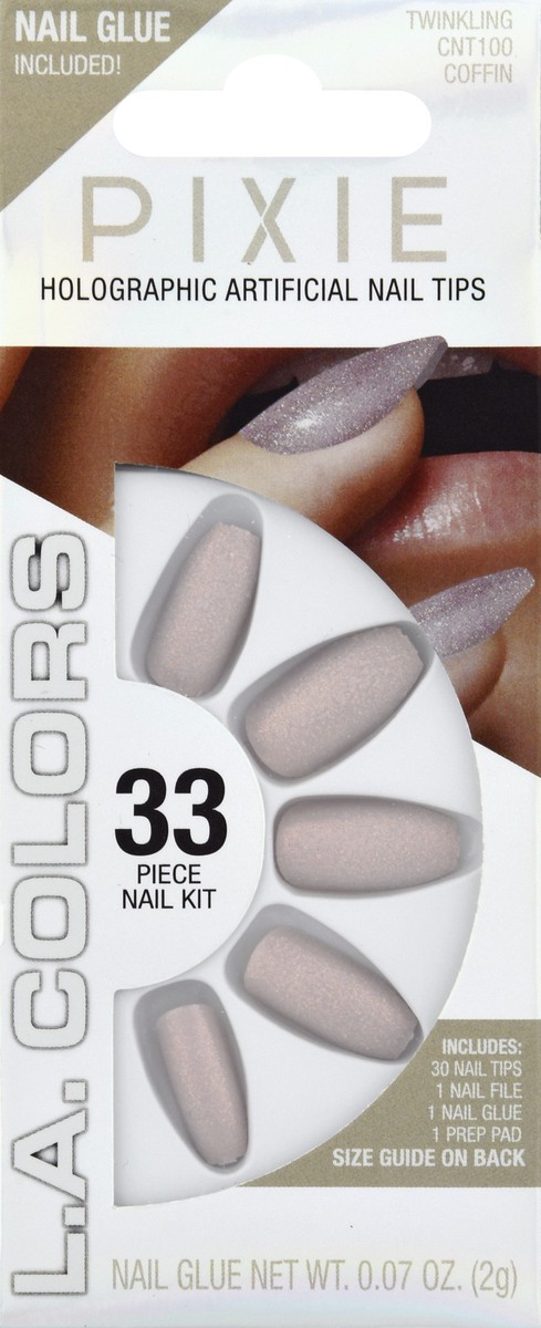 slide 6 of 9, L.A. Colors Pixie Twinkling Holographic Artificial Nail Tips 1 ea, 1 ct