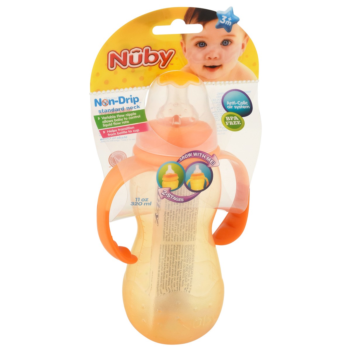 slide 12 of 12, Nuby Standard Neck Bottle Non-Drip, 1 ct