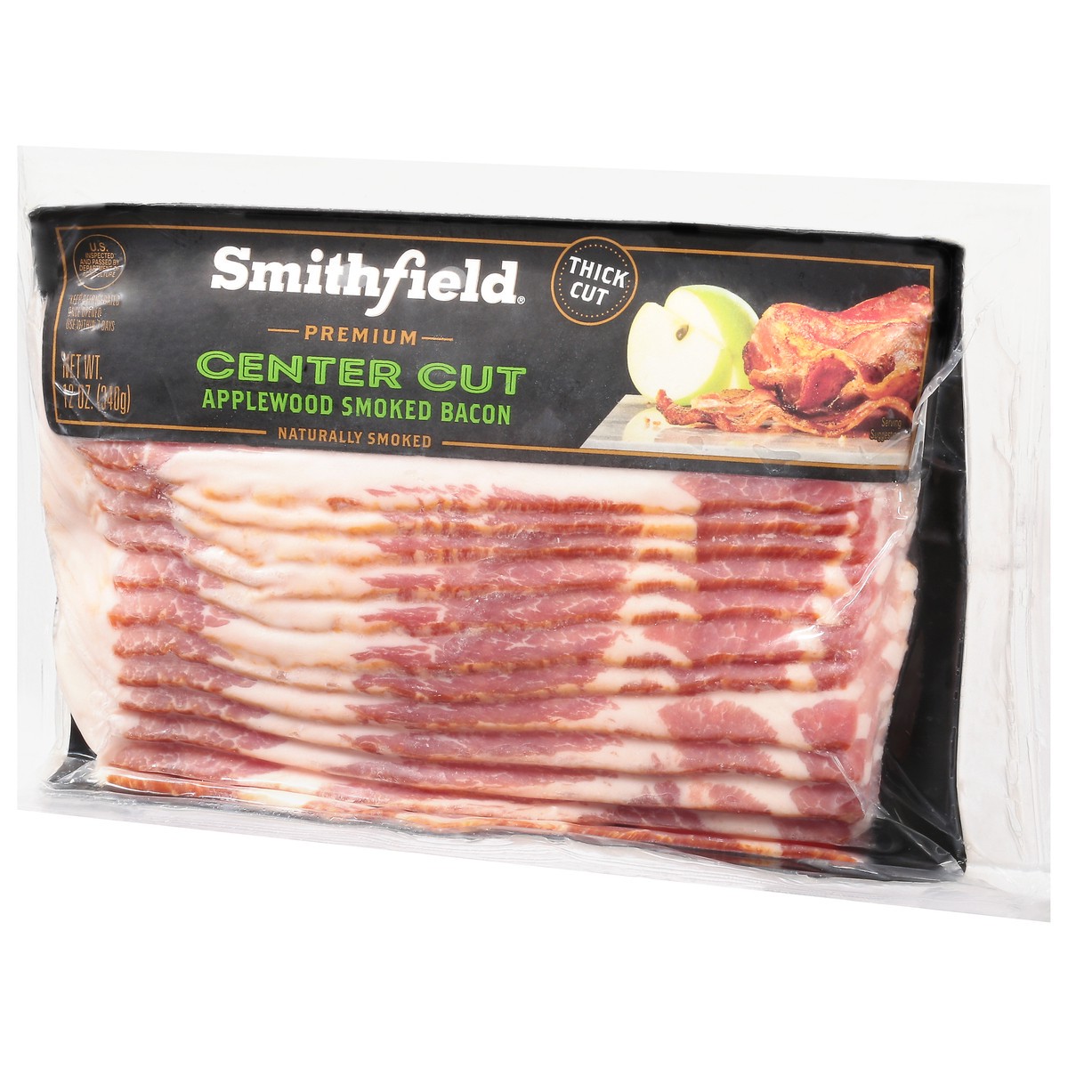 slide 3 of 9, Smithfield Bacon, Center Cut, Applewood Smoked, Premium, 12 oz