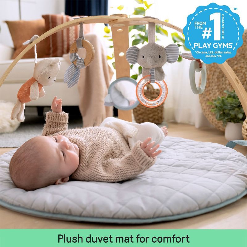 slide 2 of 17, Ingenuity Cozy Spot Reversible Duvet Activity Gym with Wooden Toy Bar - Loamy, 1 ct