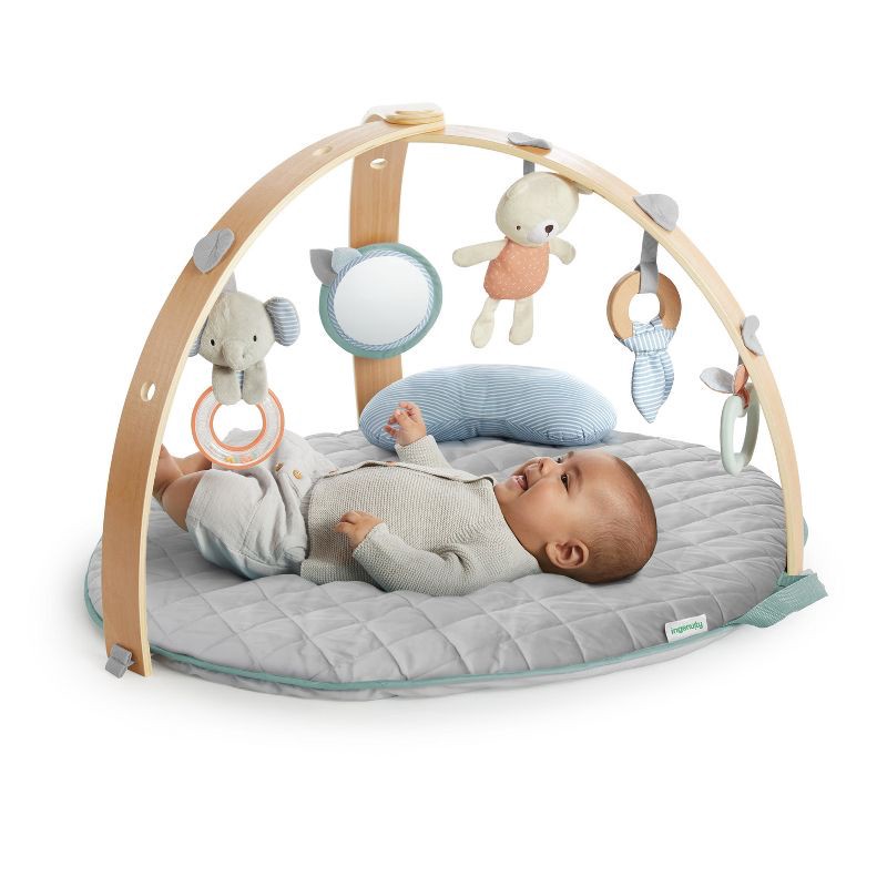 slide 12 of 17, Ingenuity Cozy Spot Reversible Duvet Activity Gym with Wooden Toy Bar - Loamy, 1 ct
