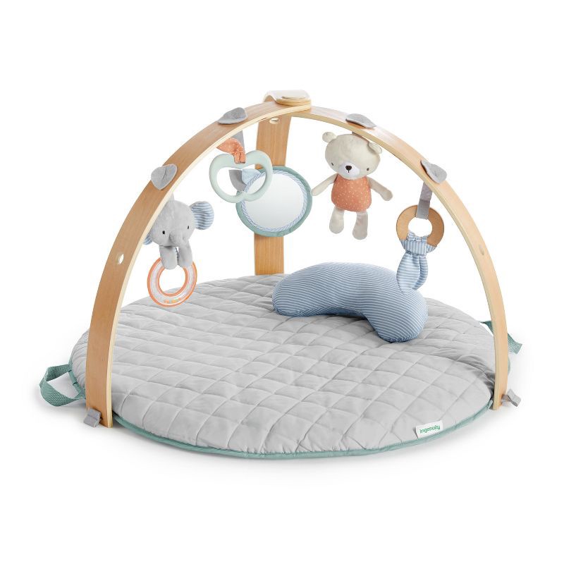 slide 1 of 17, Ingenuity Cozy Spot Reversible Duvet Activity Gym with Wooden Toy Bar - Loamy, 1 ct
