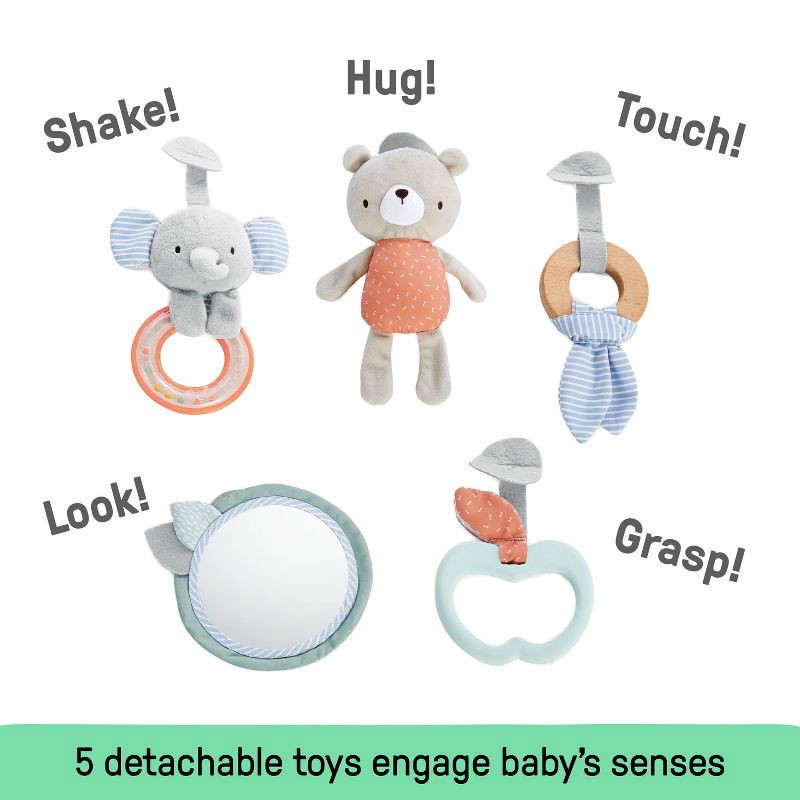 slide 8 of 17, Ingenuity Cozy Spot Reversible Duvet Activity Gym with Wooden Toy Bar - Loamy, 1 ct