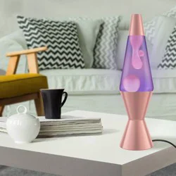 LAVA 14.5" Rose Gold Novelty Table Lamp: Electric Wax Motion Light for All Ages, No Assembly Required