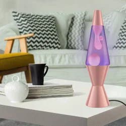 LAVA 14.5" Rose Gold Novelty Table Lamp: Electric Wax Motion Light for All Ages, No Assembly Required