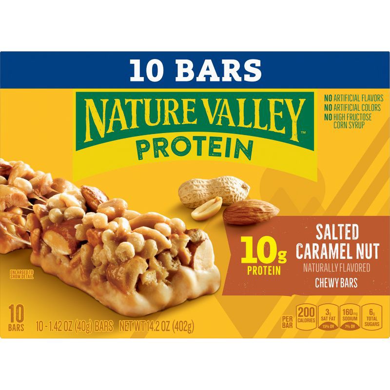 slide 2 of 10, Nature Valley Protein Salted Caramel Nut Value pack - 14.oz/10ct, 10 ct