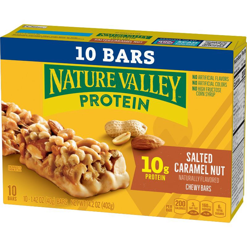 slide 3 of 10, Nature Valley Protein Salted Caramel Nut Value pack - 14.oz/10ct, 10 ct