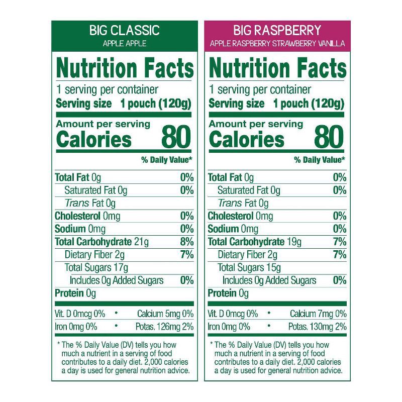 slide 7 of 10, GoGo squeeZ BIG Applesauce and Fruit Puree with Vanilla Variety Pack, BIG Classic, BIG Raspberry - 4.2oz/10ct, 10 ct; 4.2 oz