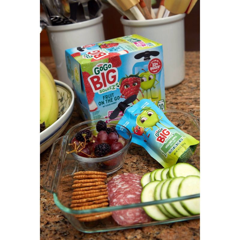 slide 4 of 10, GoGo squeeZ BIG Applesauce and Fruit Puree with Vanilla Variety Pack, BIG Classic, BIG Raspberry - 4.2oz/10ct, 10 ct; 4.2 oz