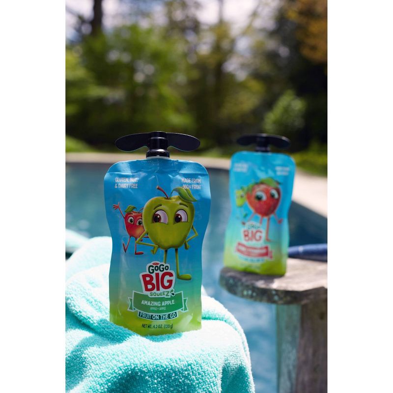 slide 8 of 10, GoGo squeeZ BIG Applesauce and Fruit Puree with Vanilla Variety Pack, BIG Classic, BIG Raspberry - 4.2oz/10ct, 10 ct; 4.2 oz
