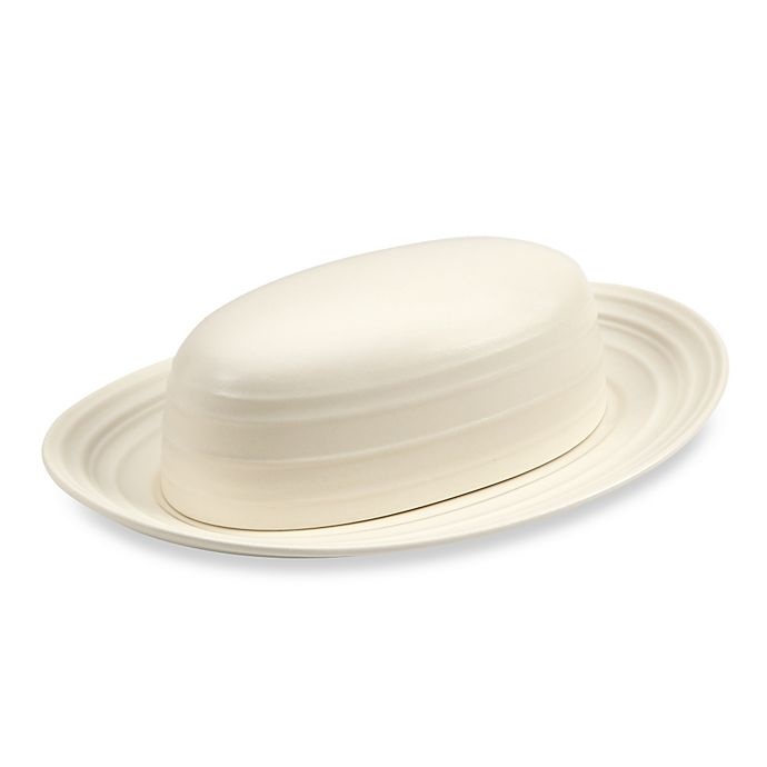 slide 1 of 1, Mikasa Swirl Covered Butter Dish - White, 1 ct