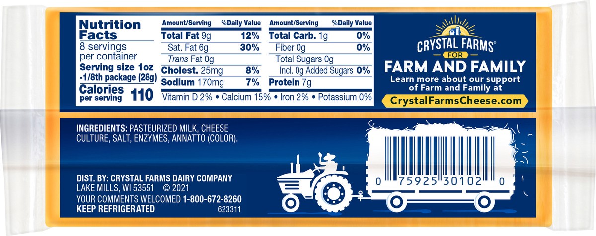 slide 3 of 4, Crystal Farms Colby Cheese, 8 oz