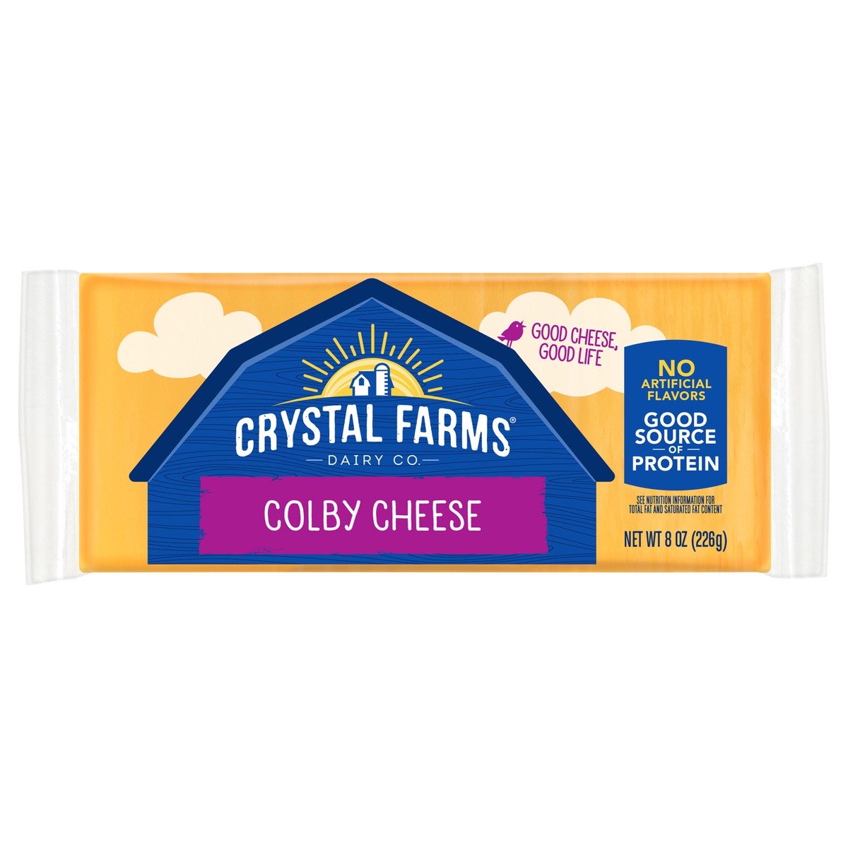 slide 1 of 4, Crystal Farms Colby Cheese Block, 8 oz, 8 oz