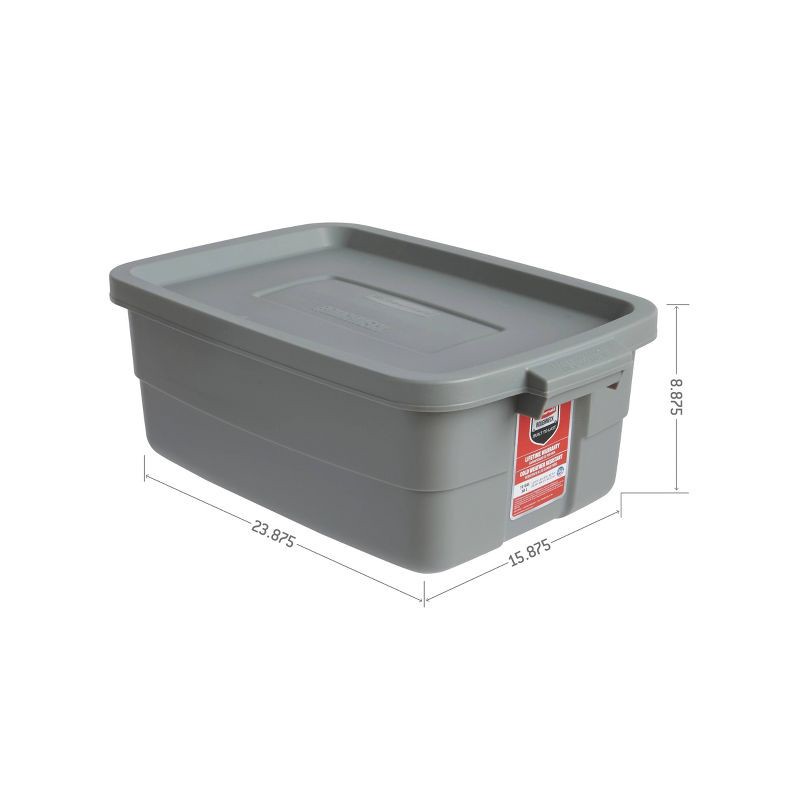 slide 4 of 10, Rubbermaid 10gal Roughneck Storage Tote Gray, 10 gal