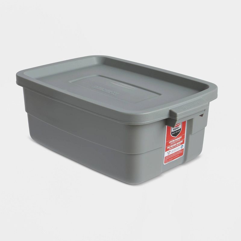 slide 1 of 10, Rubbermaid 10gal Roughneck Storage Tote Gray, 10 gal