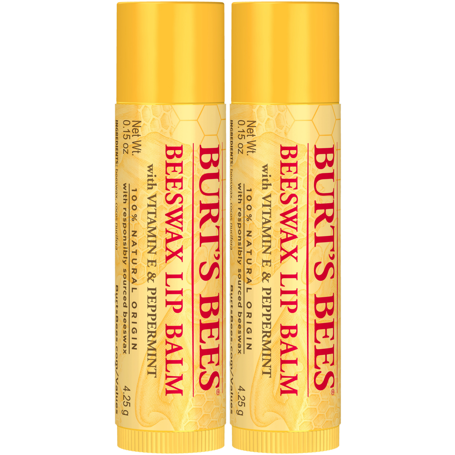 slide 5 of 7, Burt's Bees Natural Origin Moisturizing Beeswax Lip Balm, 2 ct