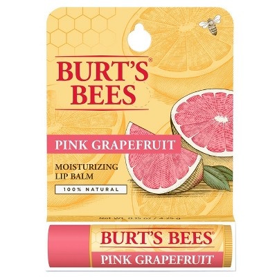 slide 1 of 6, Burt's Bees Pink Grapefruit Lip Balm Blister Box - 0.15oz, 0.15 oz