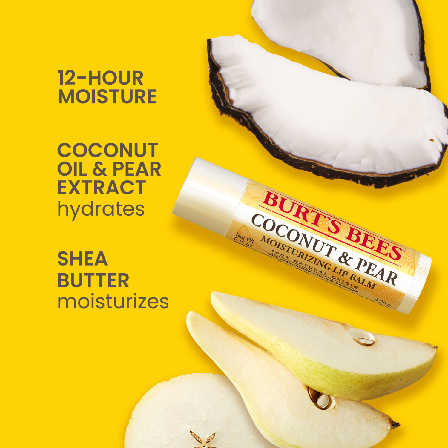 slide 4 of 5, Burt's Bees Moisturizing Coconut & Pear/Mango Lip Balms Combo Pack 2 ea, 2 ct