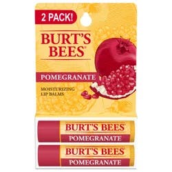 Burt's Bees 100% Natural Moisturizing Lip Balm, Pomegranate with Beeswax and Fruit Extracts - 2 Tubes