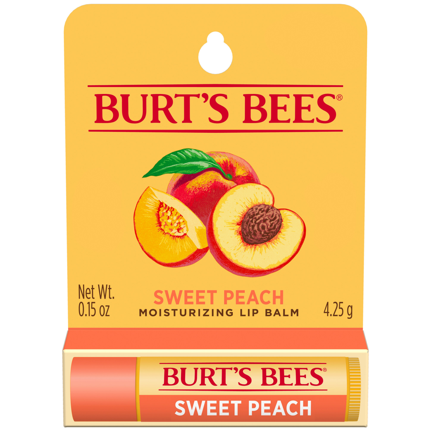 slide 1 of 8, Burt's Bees Moisturizing Sweet Peach Lip Balm 0.15 oz, 0.15 oz