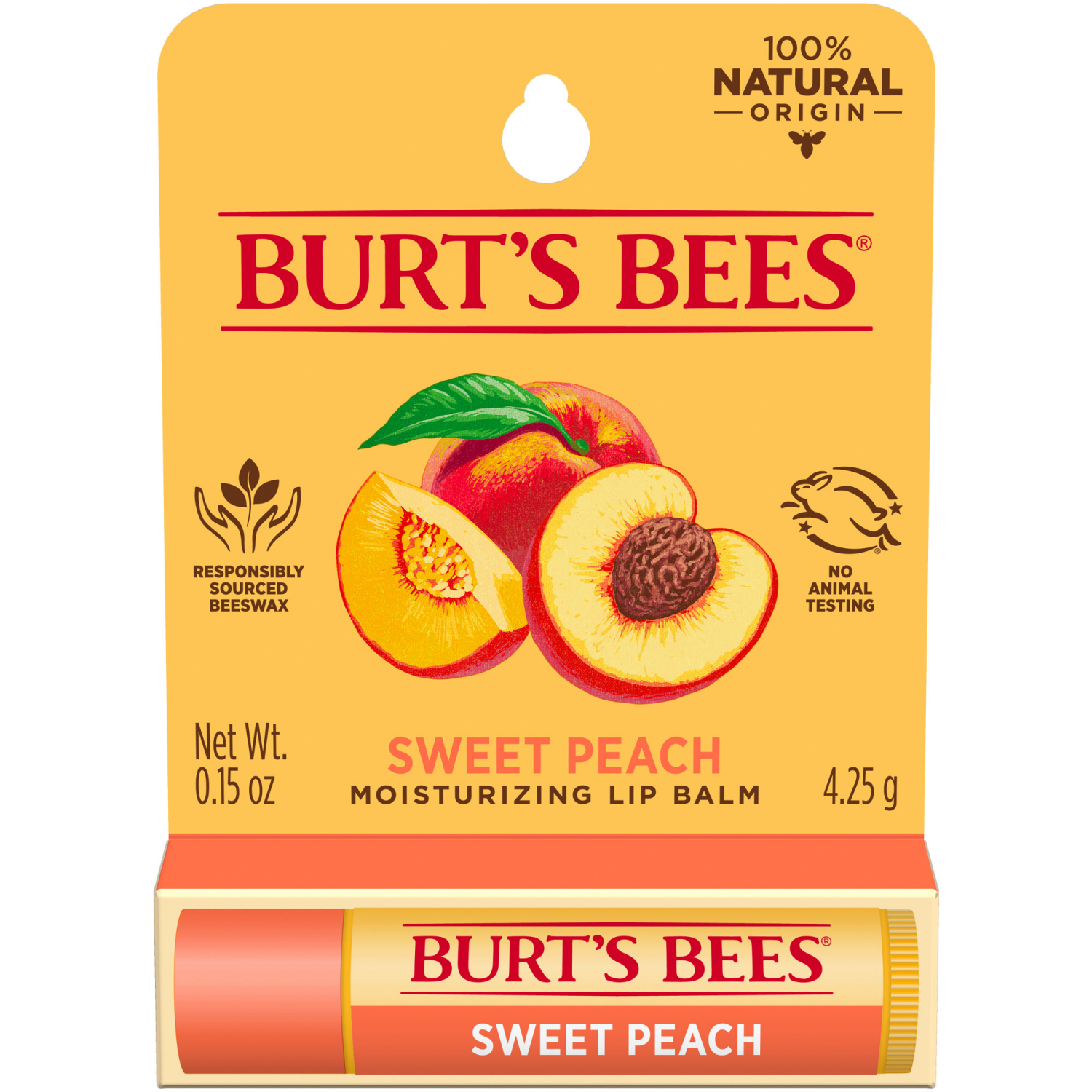slide 6 of 8, Burt's Bees Moisturizing Sweet Peach Lip Balm 0.15 oz, 0.15 oz