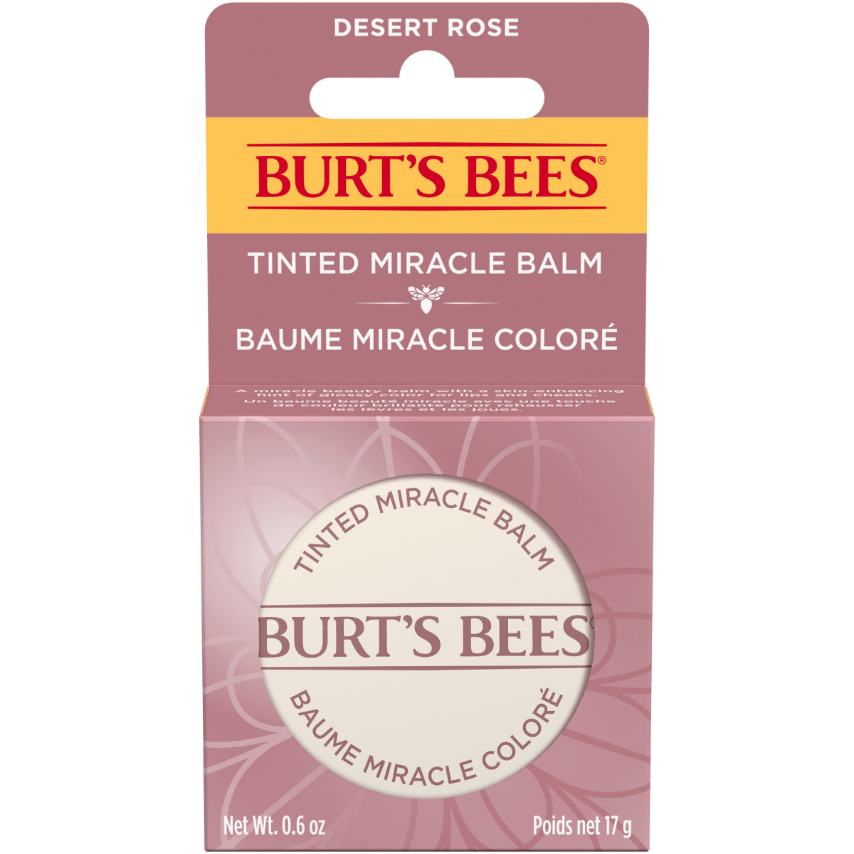 slide 7 of 8, Burt's Bees Desert Rose Tinted Miracle Balm, Natural Origin Skin Care, 1 Tin, 0.6 oz., 0.6 oz