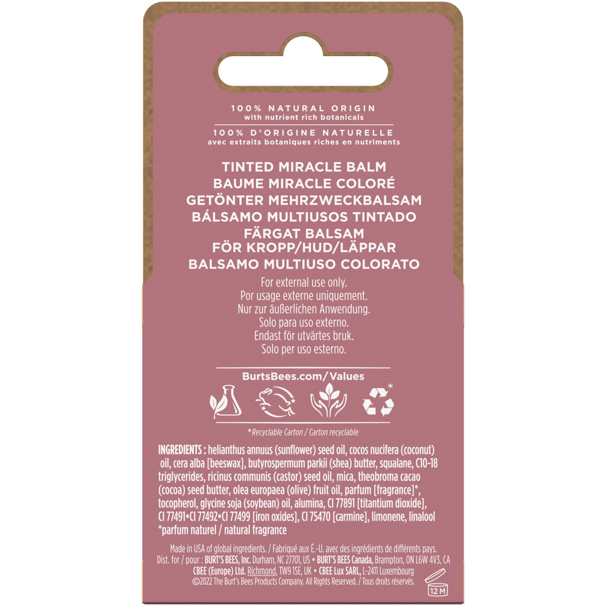 slide 5 of 8, Burt's Bees Desert Rose Tinted Miracle Balm, Natural Origin Skin Care, 1 Tin, 0.6 oz., 0.6 oz