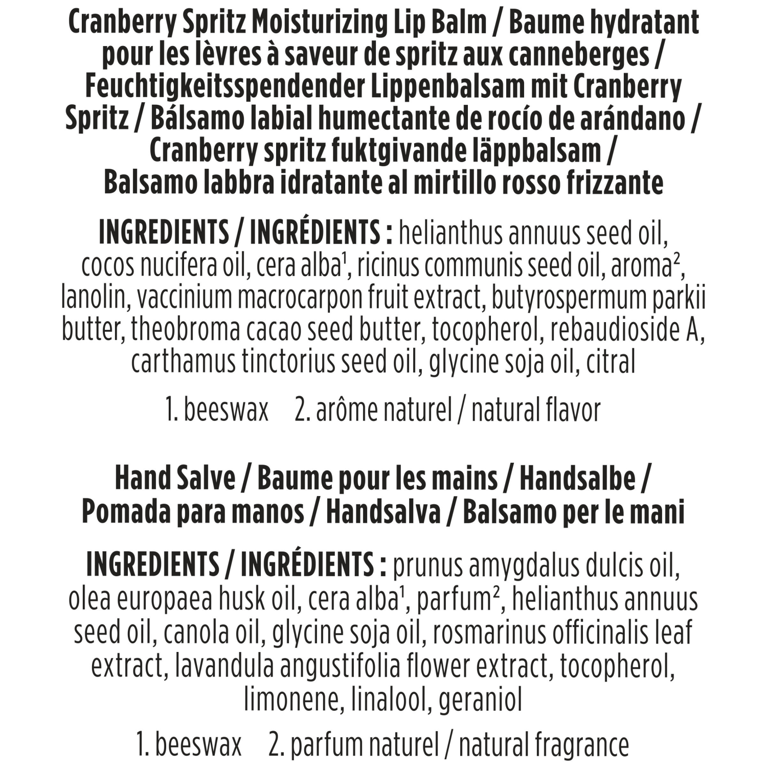 slide 3 of 4, Burt's Bees A Bit of Burt's Bees Cranberry Spritz Lip Balm and Hand Salve Gift Set, Natural Origin Skin Care and Lip Care, 2-Piece Set, 0.15 oz./0.3 oz., 2 pc