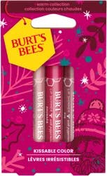 Burt's Bees Kissable Color Warm Collection Lip Shimmer Gift Set, Natural Origin Lip Care, 3 Tubes, 0.09 oz.