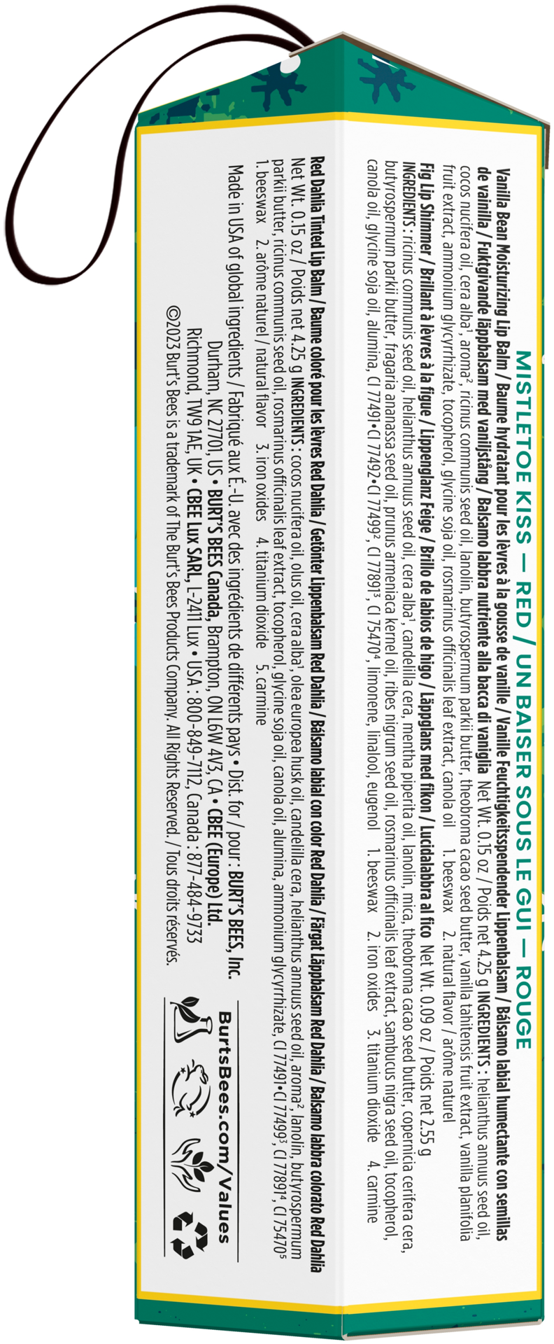 slide 2 of 2, Burt's Bees Burt''s Bees Mistletoe Kiss Lip Balm and Lip Shimmer Gift Set, Natural Origin Lip Care, 3 Tubes, 0.15 oz./0.09 oz., 0.39 oz