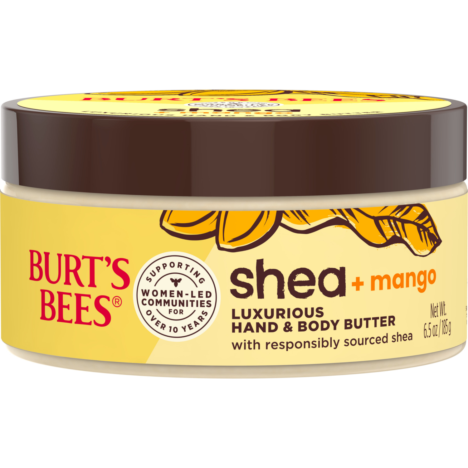 slide 1 of 8, Burt's Bees Shea + Mango Luxurious Hand Butter and Body Butter, Natural Origin Skin Care, 1 Tub, 6.5 oz., 6.5 oz