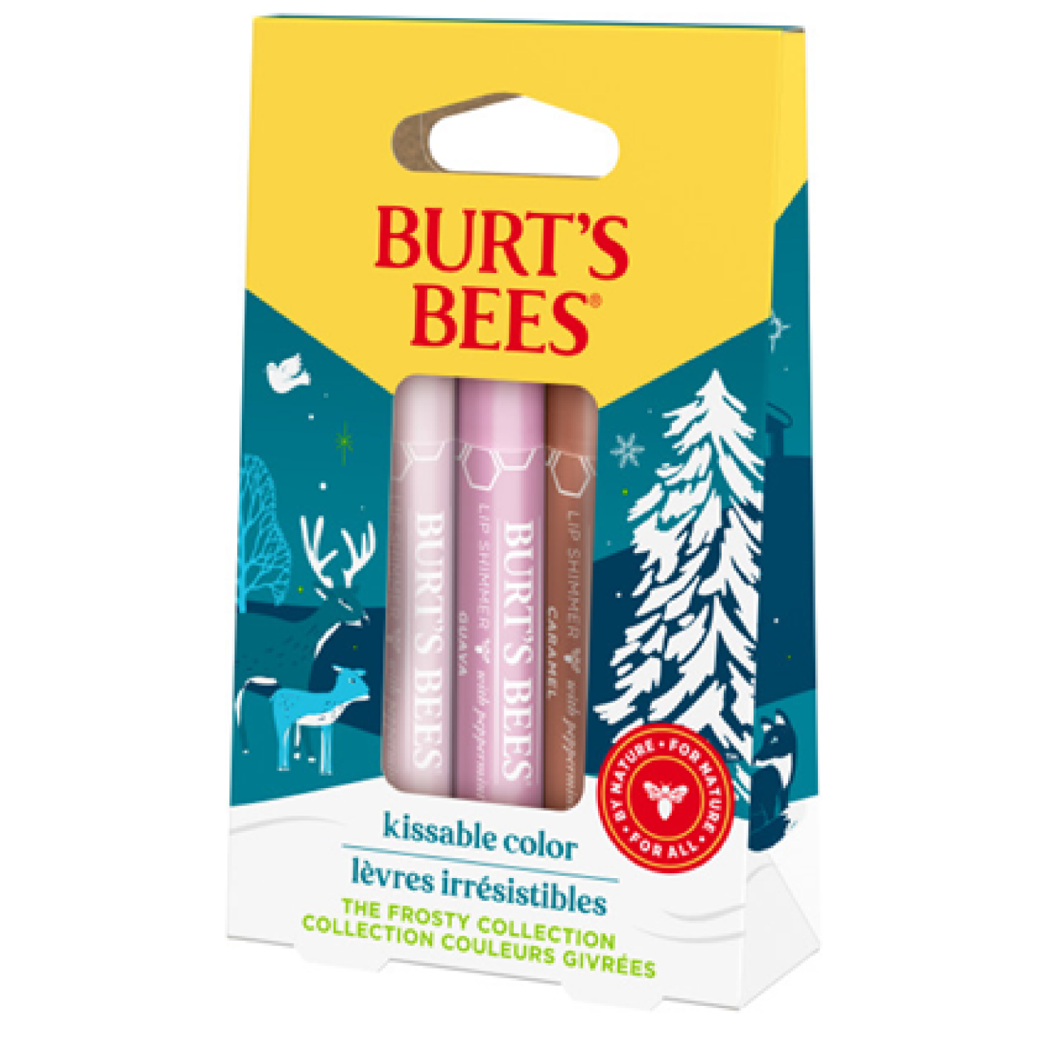 slide 6 of 8, Burt's Bees Kissable Color Frosty Collection Lip Shimmer Gift Set, Natural Origin Lip Care, 3 Tubes, 0.09 oz., 1 ct