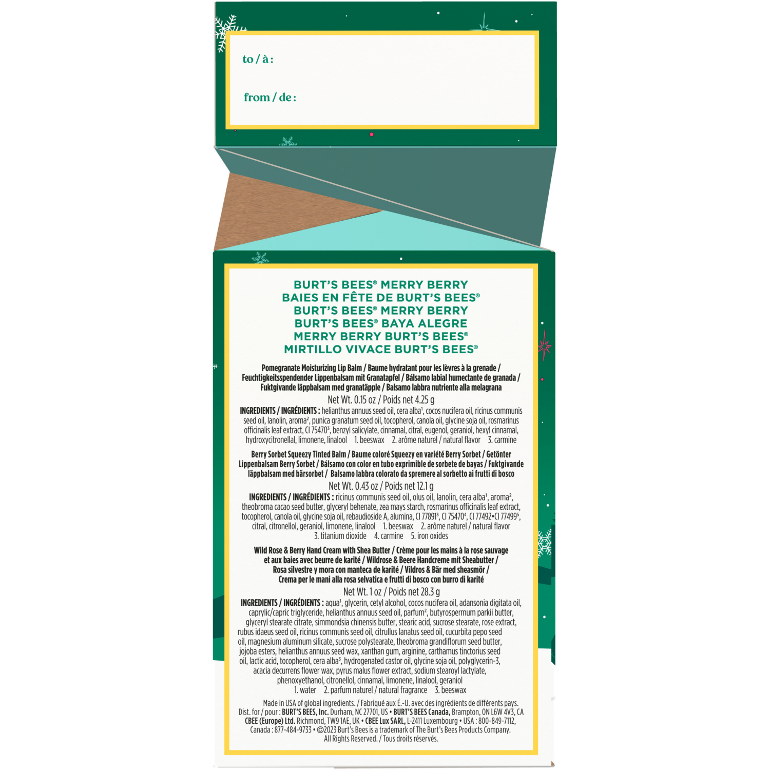 slide 2 of 5, Burts Bees Burt's Bees Limited Edition Merry Berry Lip Balm, Squeezy Tinted Balm And Hand Cream Gift Set, 0.15 Oz./0.43 Oz./1 Oz., 0.15 oz, 0.43 oz, 1 oz